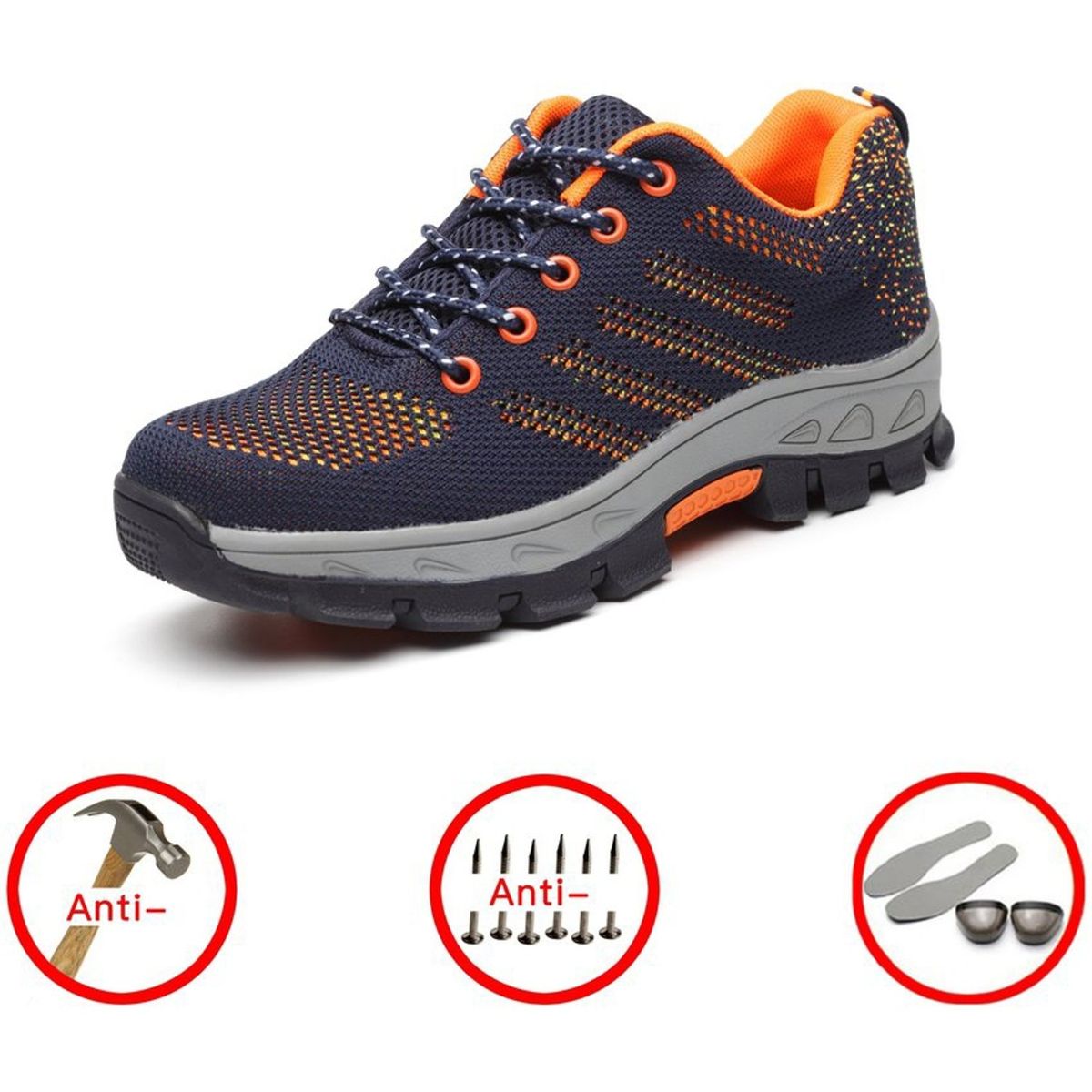 TIOZONEY - Zapatos Trabajo Zapatillas Seguridad Puntera de Acero Respirable