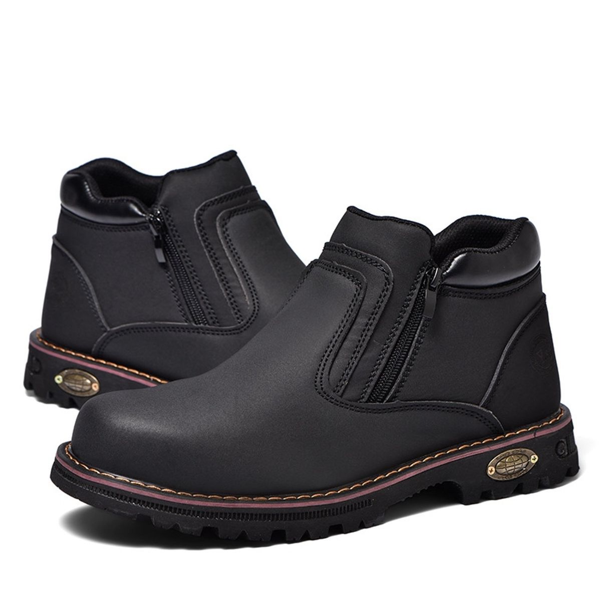 TIOZONEY - Zapatos de seguridad con cierre a prueba de golpes - Negro