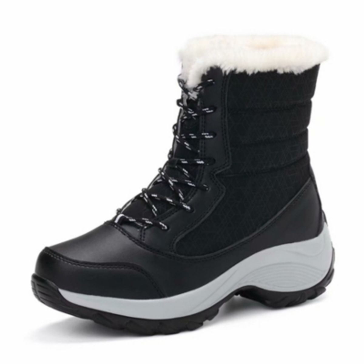 TIOZONEY - Botas de nieve de invierno impermeable para mujeres - Negro