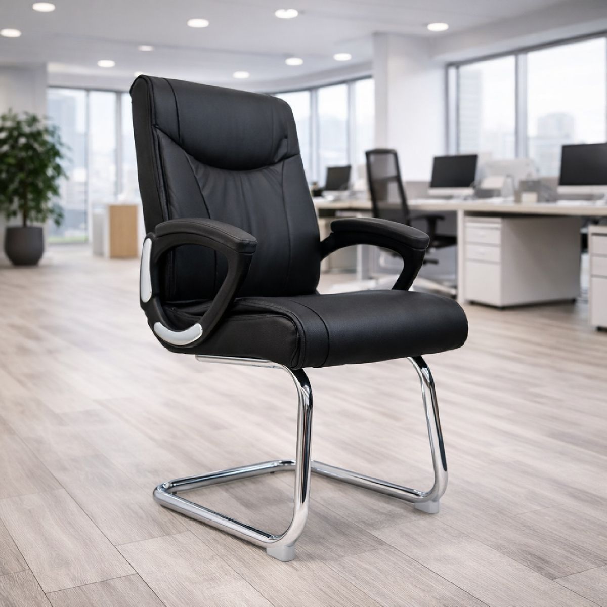 MOBELART - Silla de Oficina Visita Vera Negro möbelArt