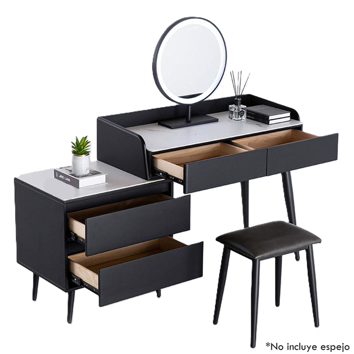 DIBA MUEBLES - Tocador Moderno con Asiento Tanako DIBA Muebles