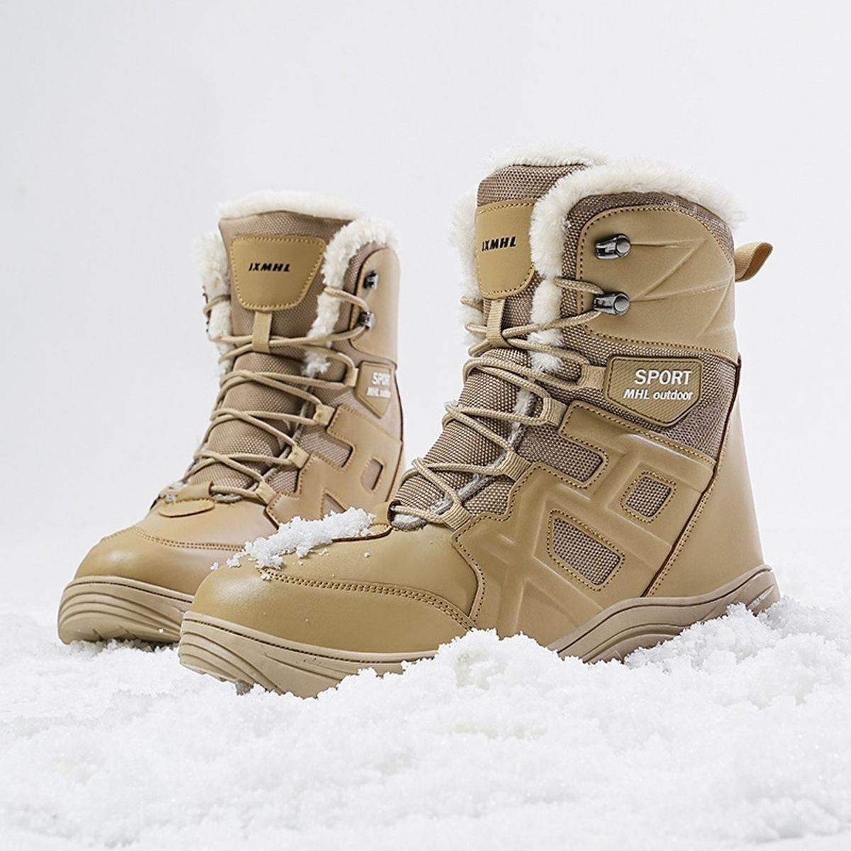 TIOZONEY - Botas de nieve para hombre con suela gruesa