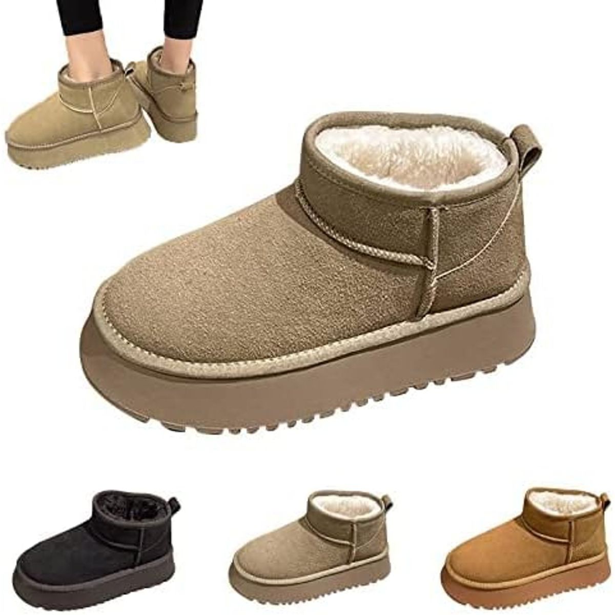 TIOZONEY - Engrosar las botas de nieve - Marrón