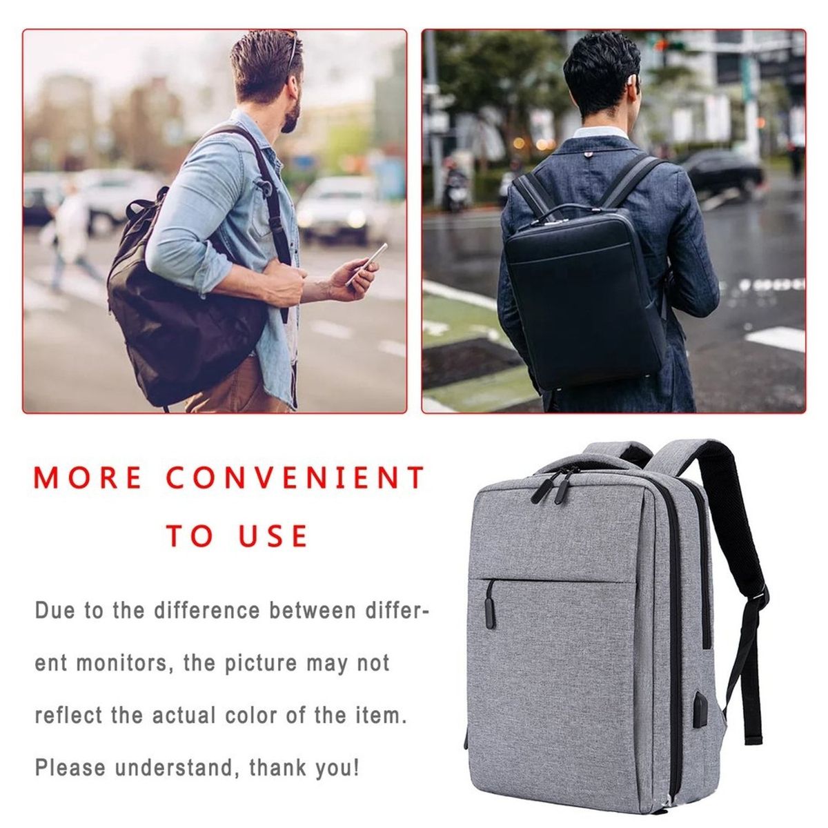 TIOZONEY - Negocios ordenador Mochila de gran capacidad a prueba de agua Mochila