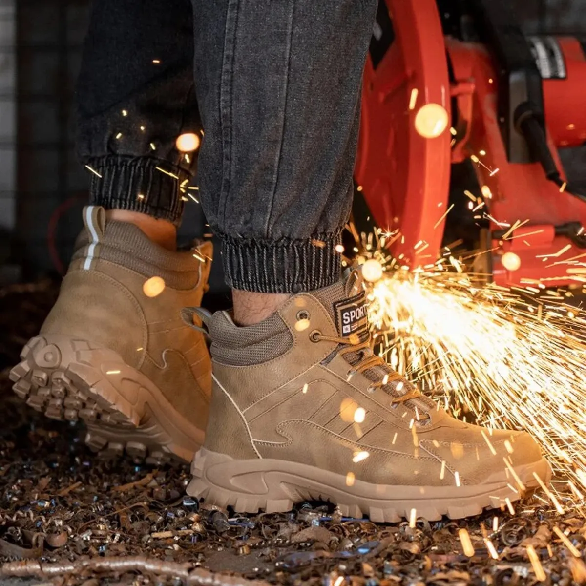 TIOZONEY - Botas de seguridad impermeables para hombre