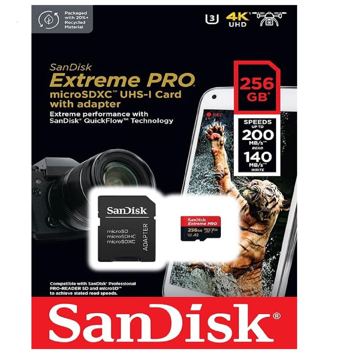 SANDISK - Tarjeta de memoria micro SD Sandisk extreme pro 256 GB