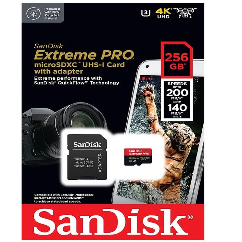 SANDISK - Tarjeta de memoria micro SD Sandisk extreme pro 256 GB