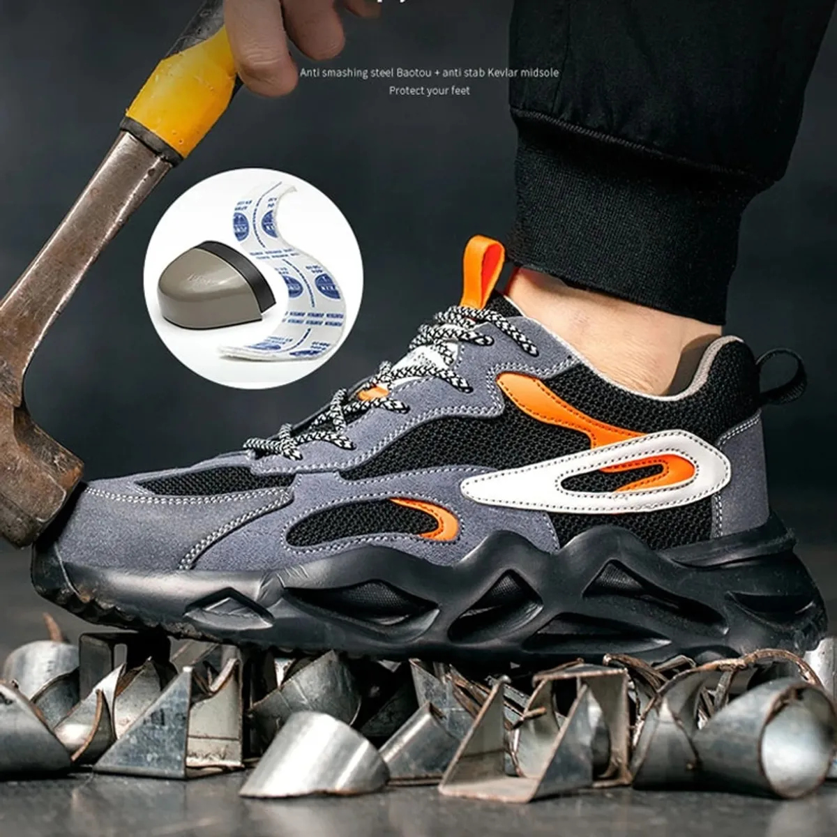 TIOZONEY - Zapatillas de trabajo con punta de acero