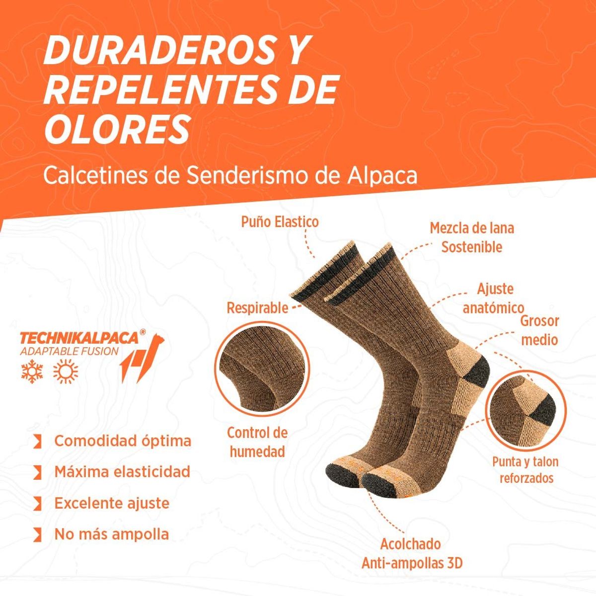 SILVERA NANOTECH - Medias térmicas trekking caminatas montañismo outdoor merino alpaca