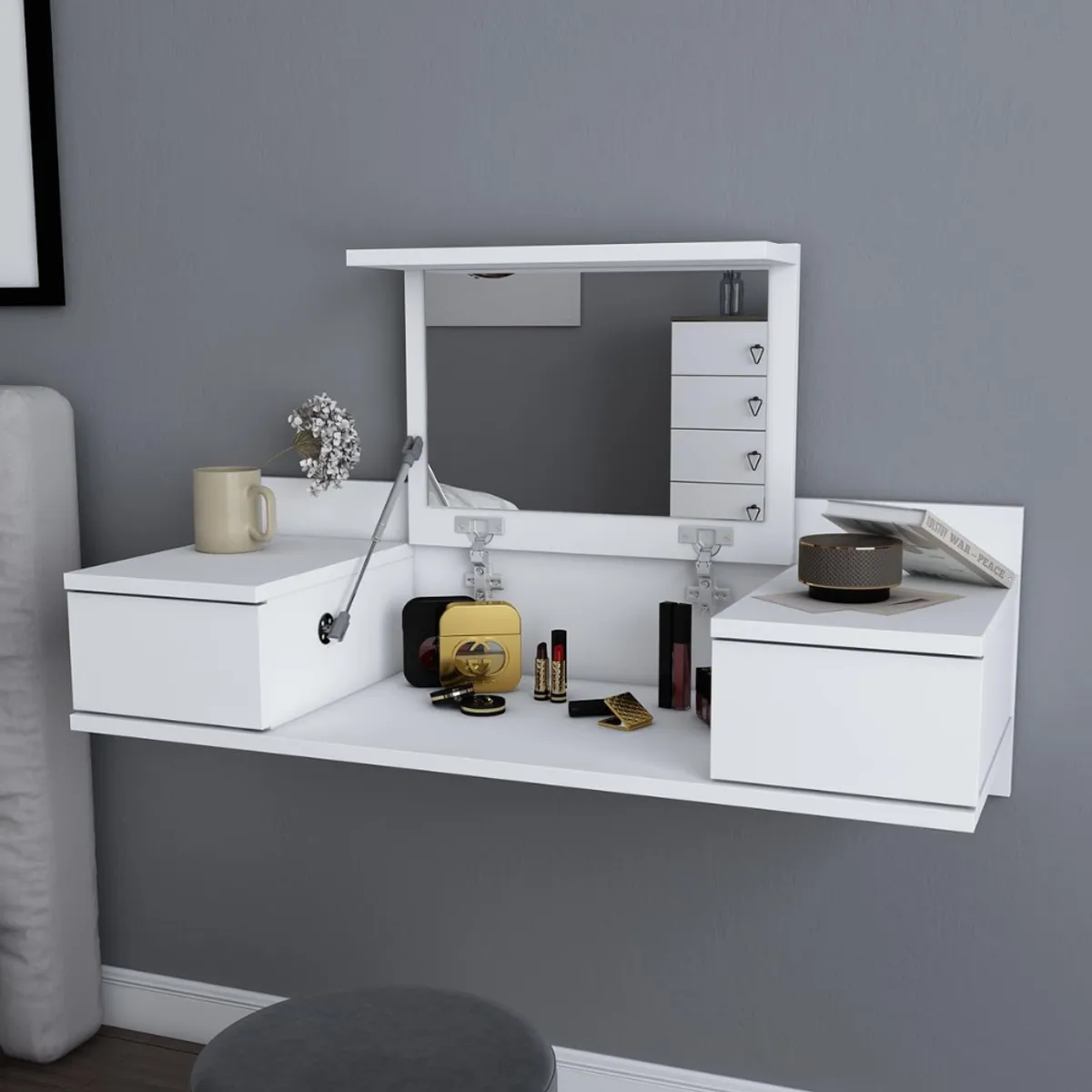 GENERICO - Tocador Con Espejo Flotante Kumari Armado - Gaudi