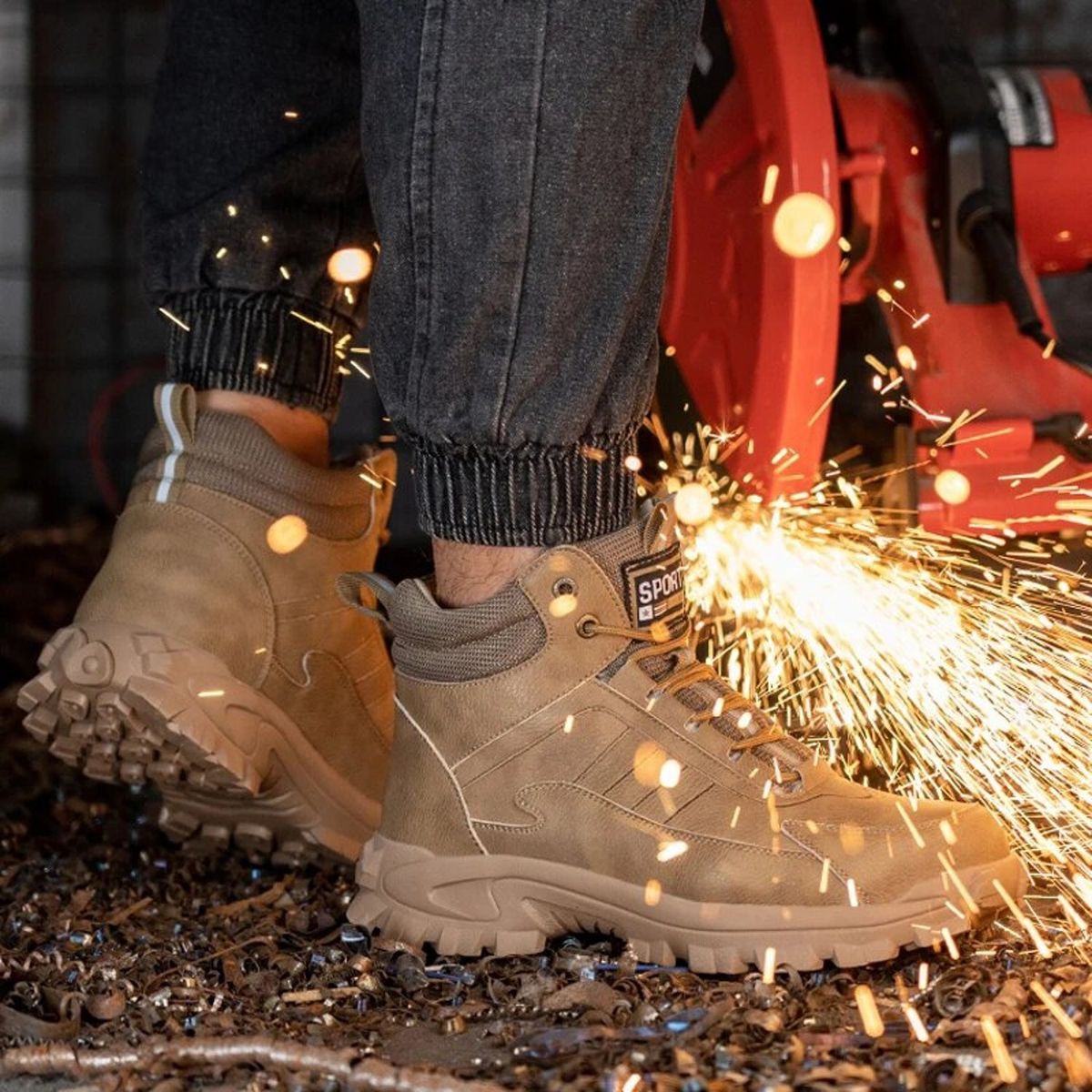 TIOZONEY - Botas de seguridad impermeables para hombre