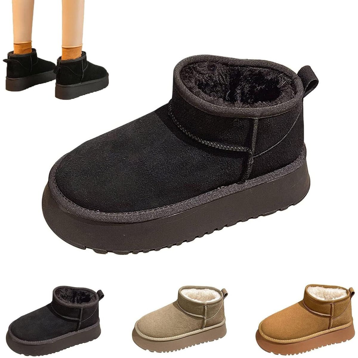 TIOZONEY - Engrosar las botas de nieve - Negro