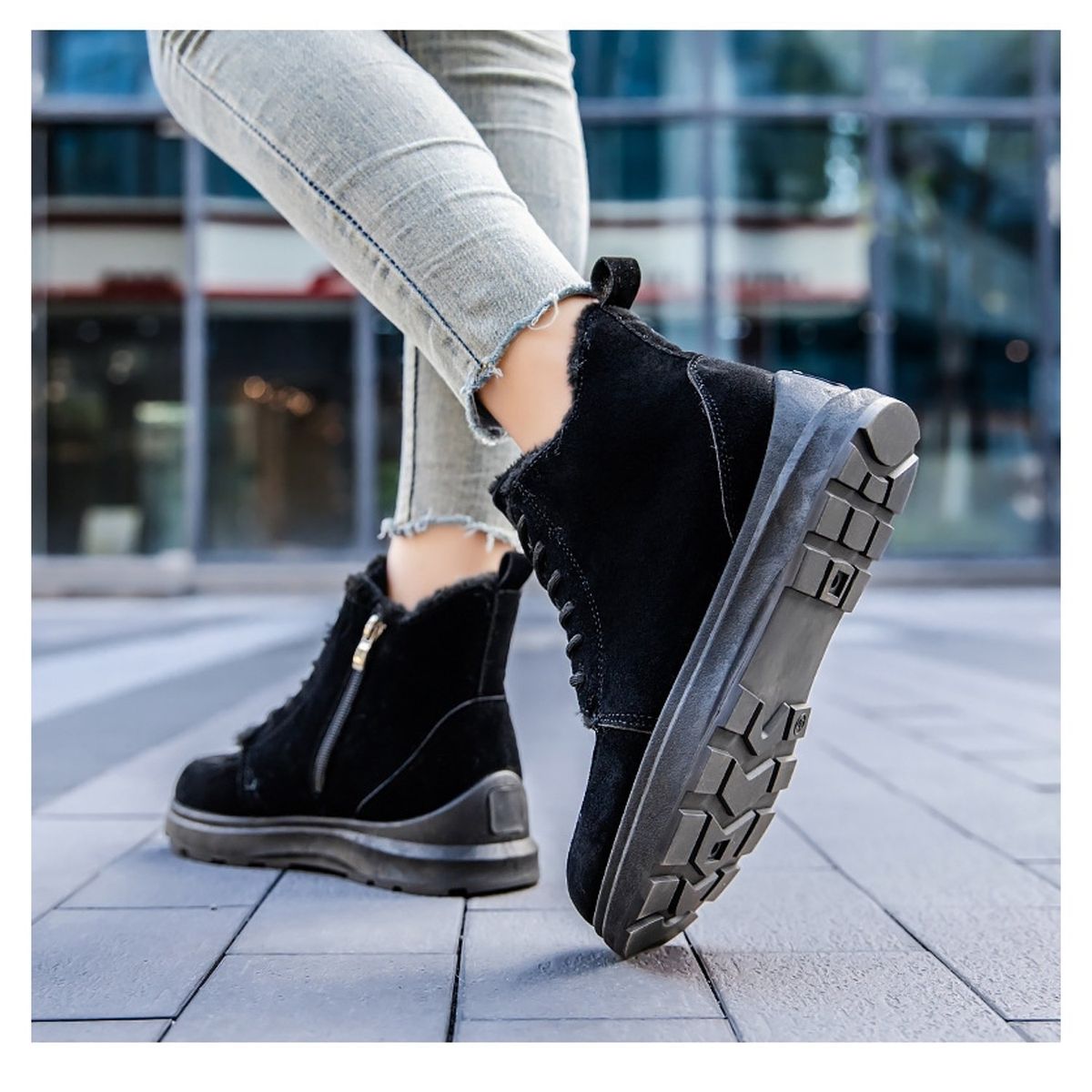 TIOZONEY - Botas para Mujer Invierno - Negro