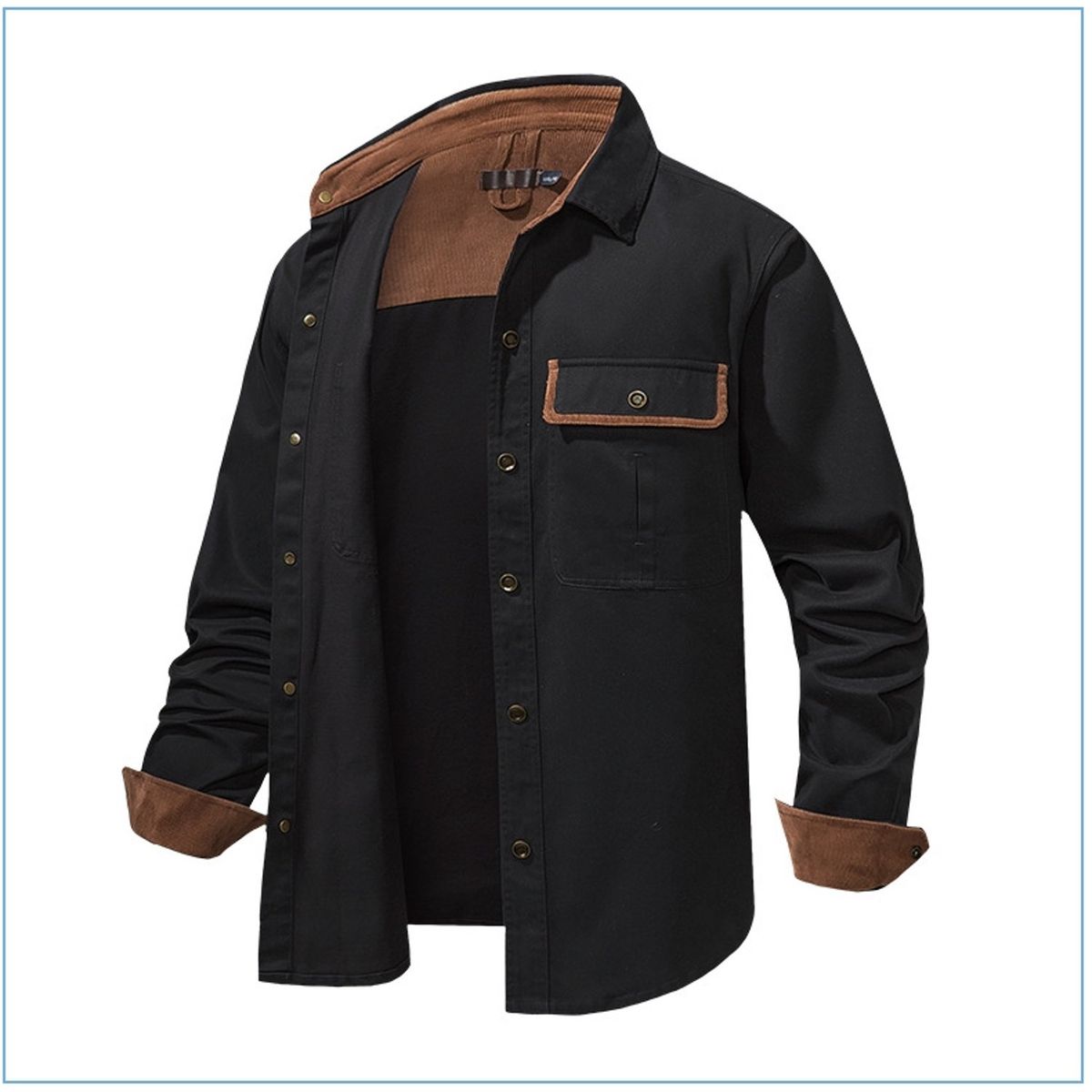 TIOZONEY - Chaqueta casual de algodón con cuello alto para hombre