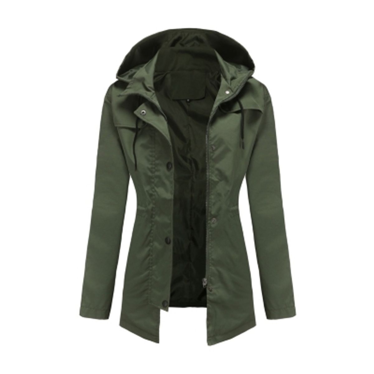 TIOZONEY - Chaqueta impermeable con gorro para mujer - Verde