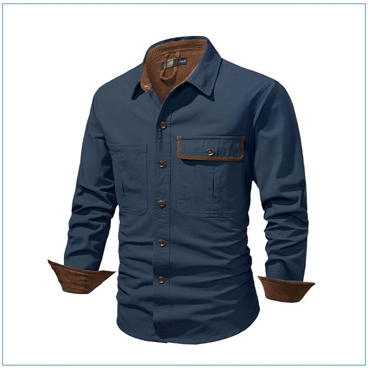TIOZONEY - Chaqueta casual de algodón con cuello alto para hombre