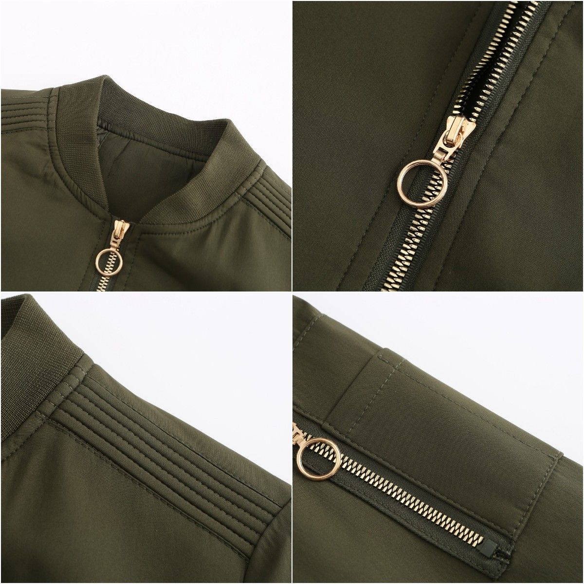 TIOZONEY - Chaqueta Mujer Casual Delgada con cierre - Verde