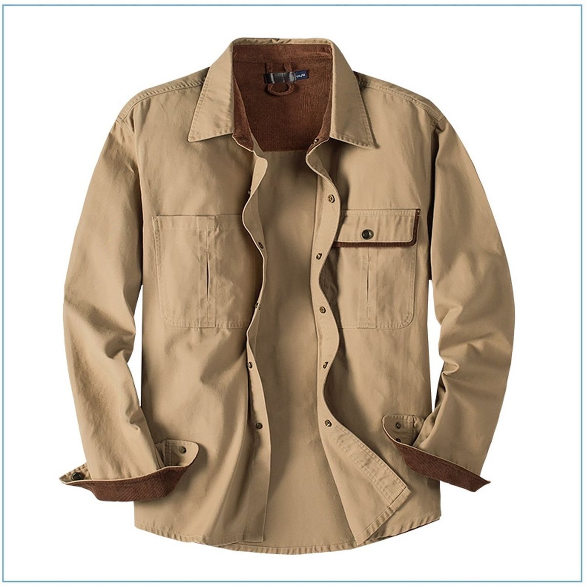 TIOZONEY - Chaqueta casual de algodón con cuello alto para hombre