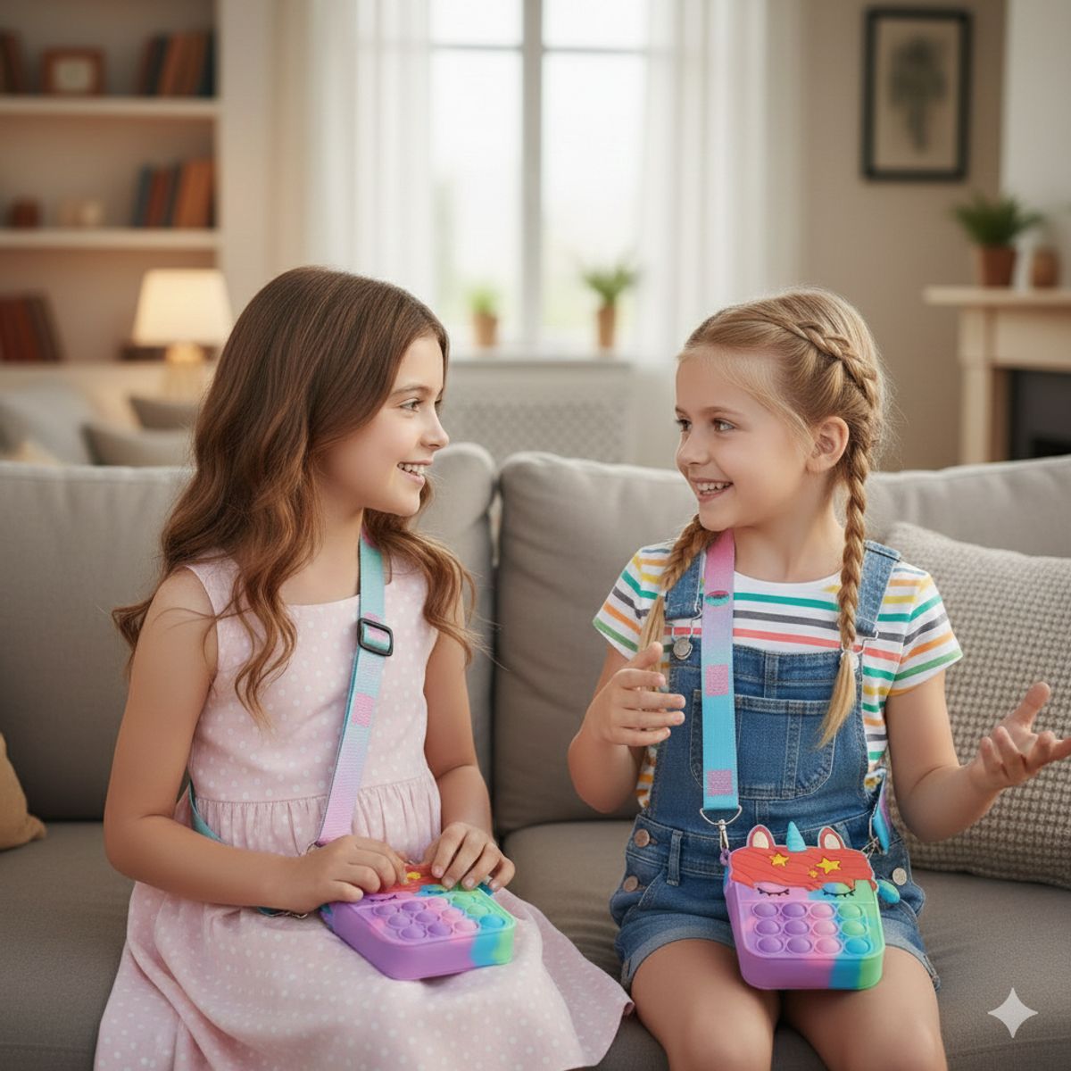 GENERICO - Mini Cartera Morral Pop it Antiestrés Unicornio Multicolor 12 cm