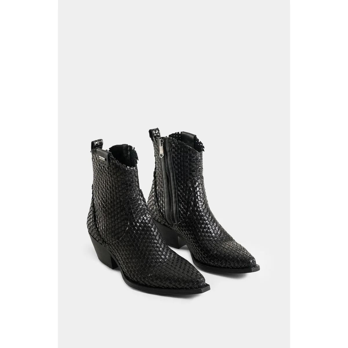 VELEZ - Vélez Botines Uyuni Cuero Para Mujer Capellada Tejida Negro