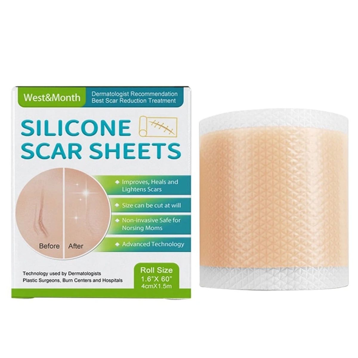 GENERICO - Parches Gel De Silicona Médica Reusables Cicatrices Cirugia