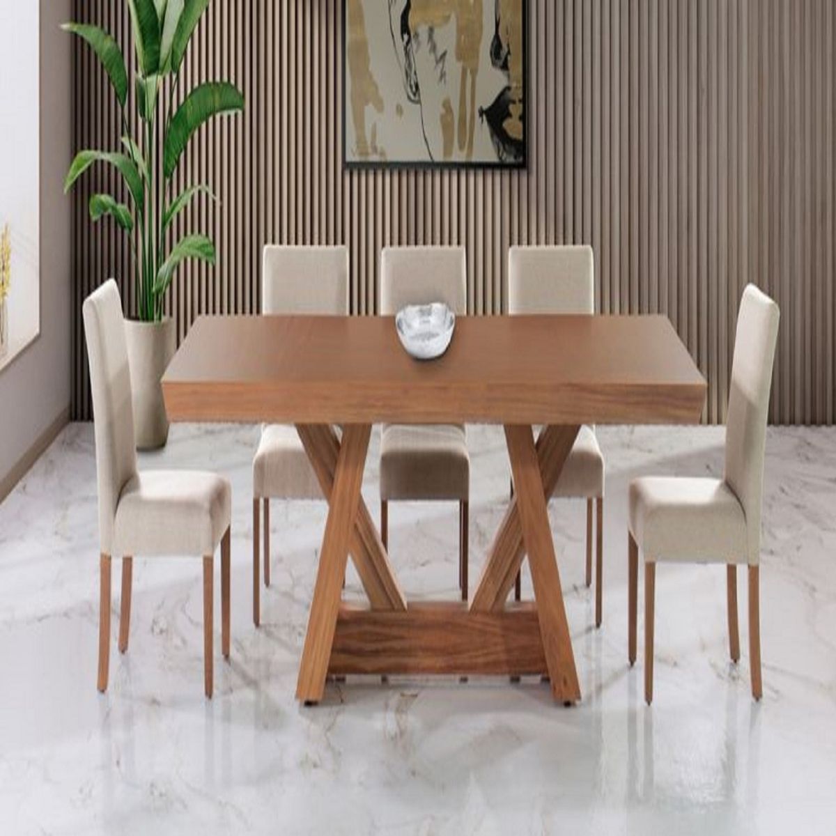 DMUEBLES - Comedor Dmuebles 6 sillas Matera - Beige