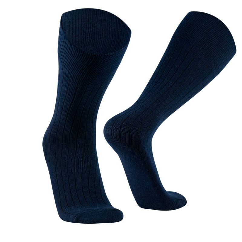 SILVERA NANOTECH - Medias escolares de algodón pima para niña niño azul marino