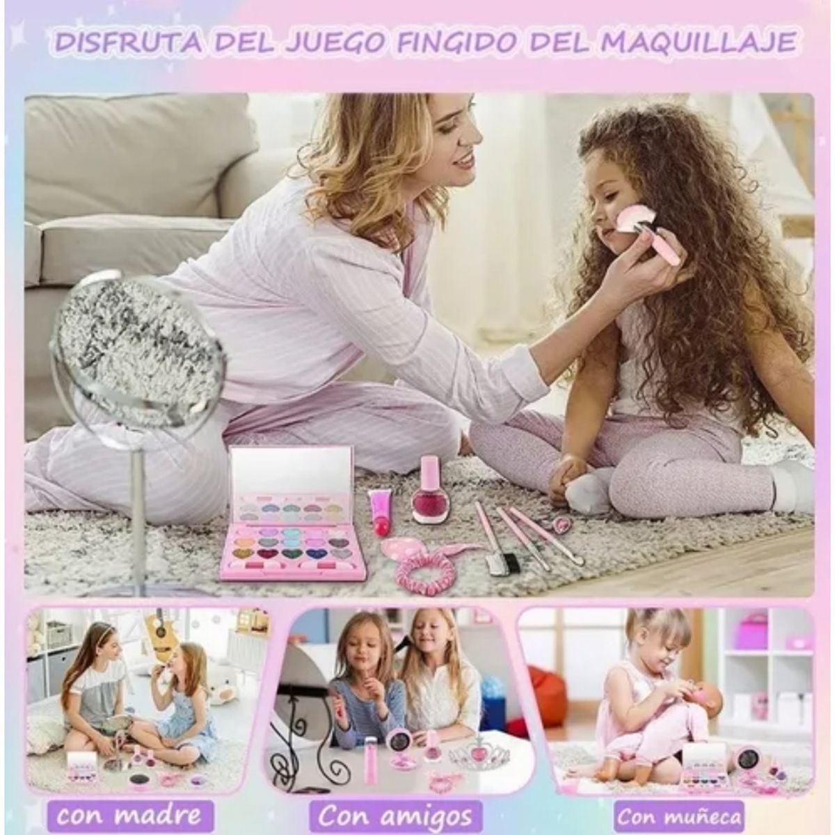 TIOZONEY - Juguete de maquillaje lavable regalo de princesa para niñas