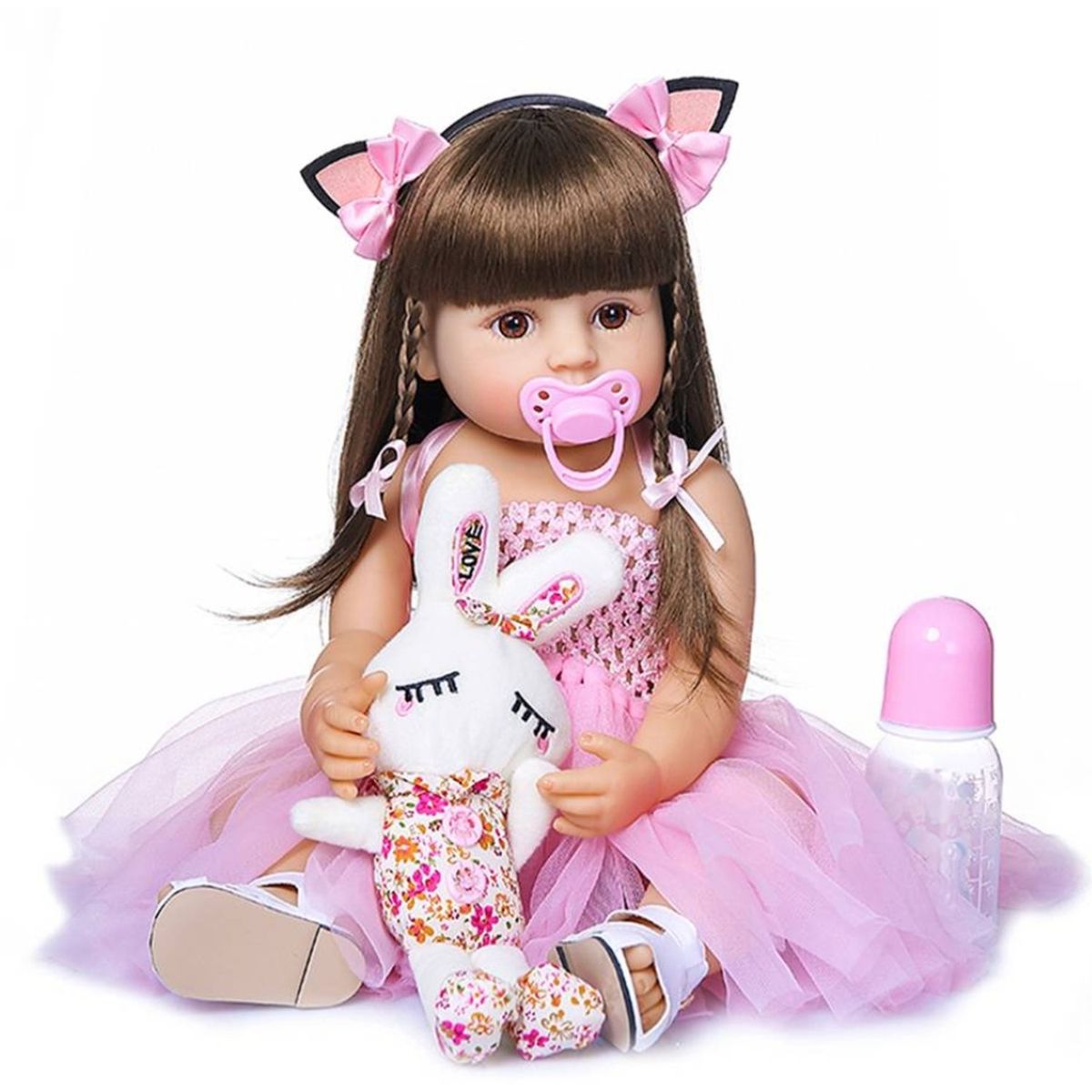 TIOZONEY - Muñeca bebe reborn vinilo de silicona juguetes para 55cm