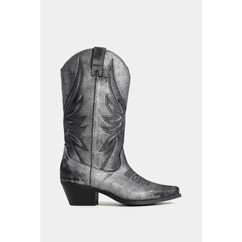 VELEZ - Vélez Botas Iris De Cuero Tipo Folia Para Mujer Efecto Gris