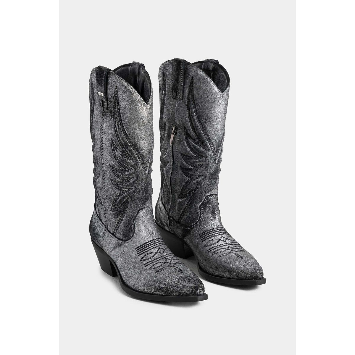 VELEZ - Vélez Botas Iris De Cuero Tipo Folia Para Mujer Efecto Gris