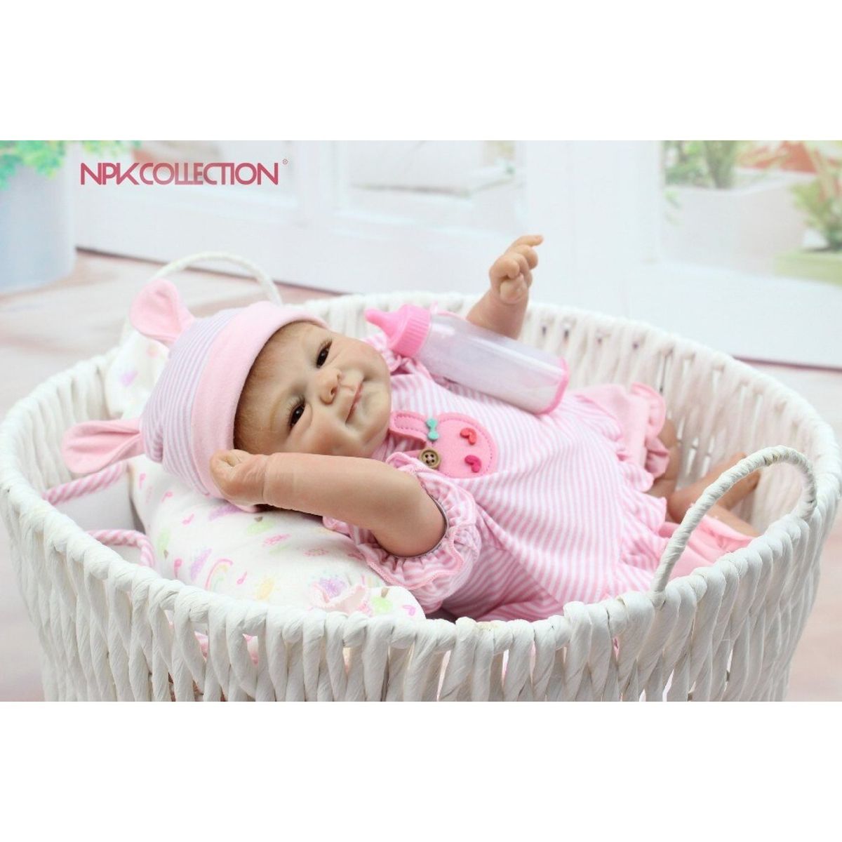 TIOZONEY - NPK 18 pulgadas silicona suave paño cuerpo Reborn muñecas realistas ni