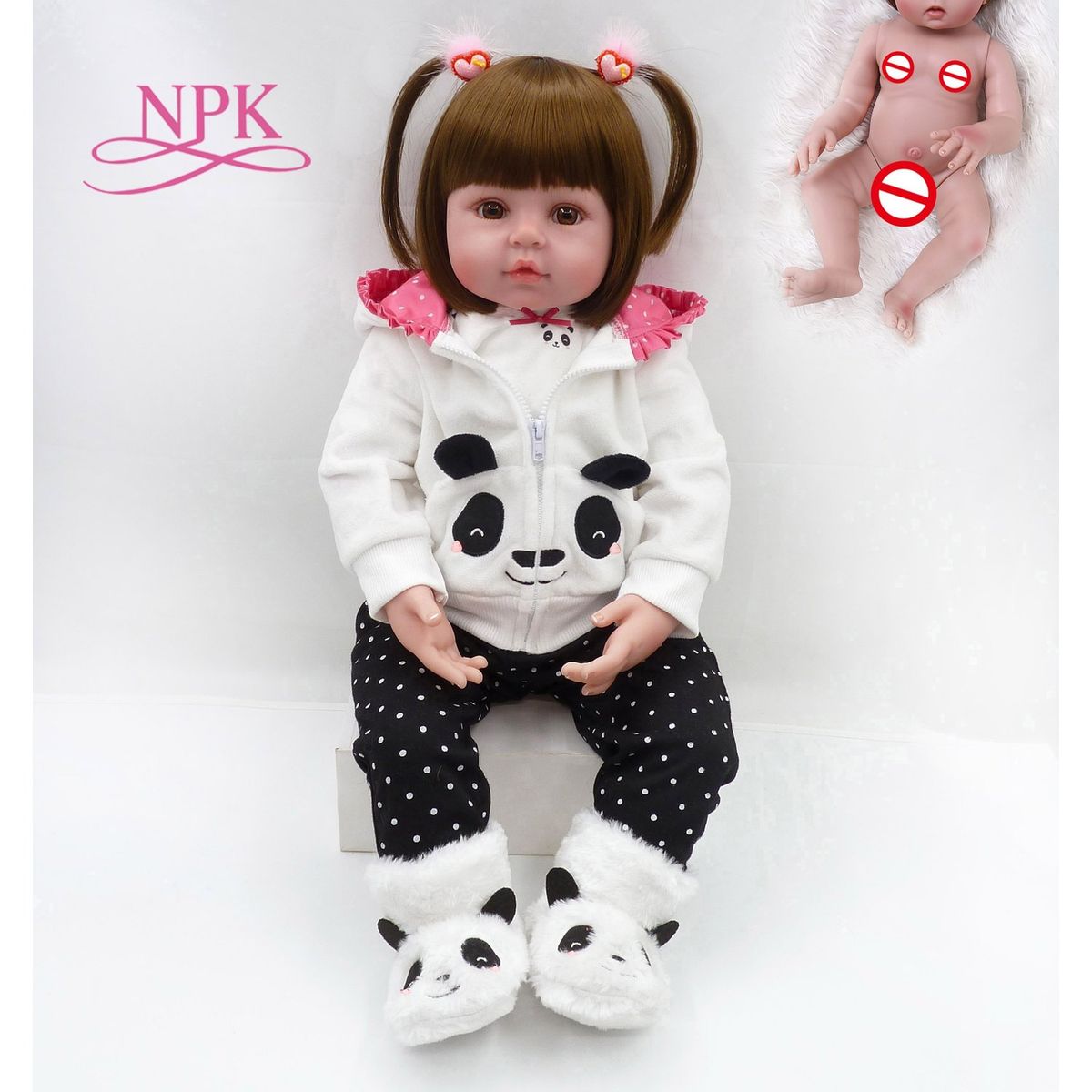 TIOZONEY - Muñeca bebe reborn vinilo de silicona juguetes para 48cm
