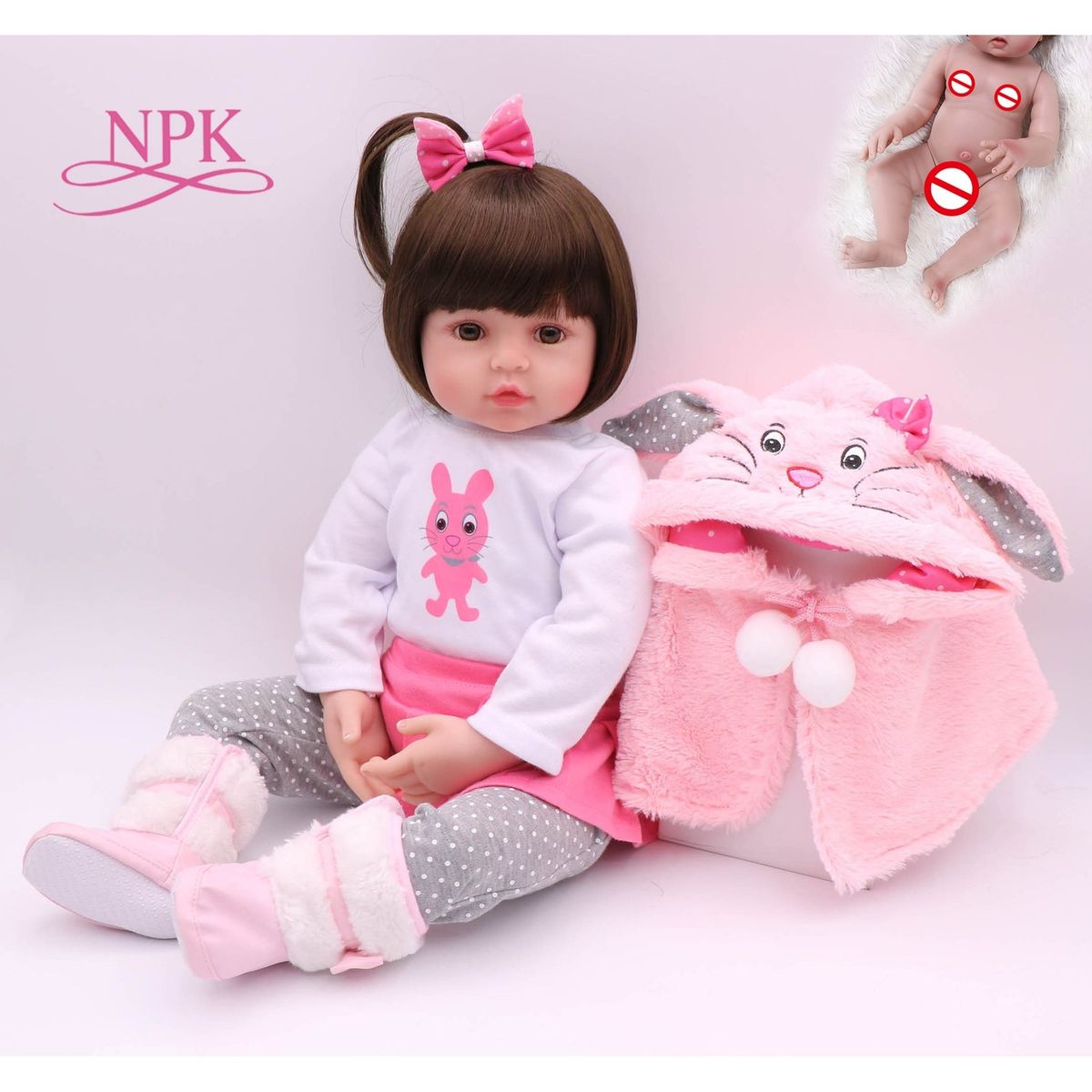 TIOZONEY - Muñeca bebe reborn vinilo de silicona juguetes para 48cm