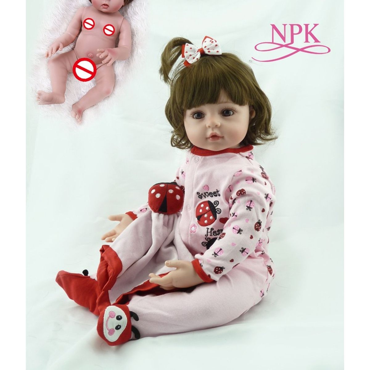 TIOZONEY - Muñeca bebe reborn vinilo de silicona juguetes para 48cm