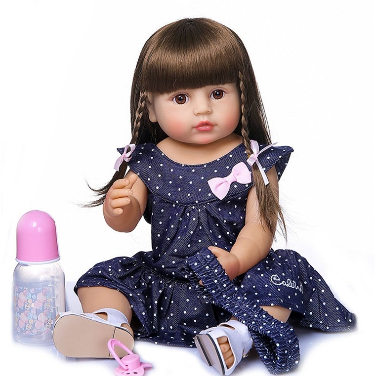 TIOZONEY - Muñeca bebe reborn vinilo de silicona juguetes para 48cm