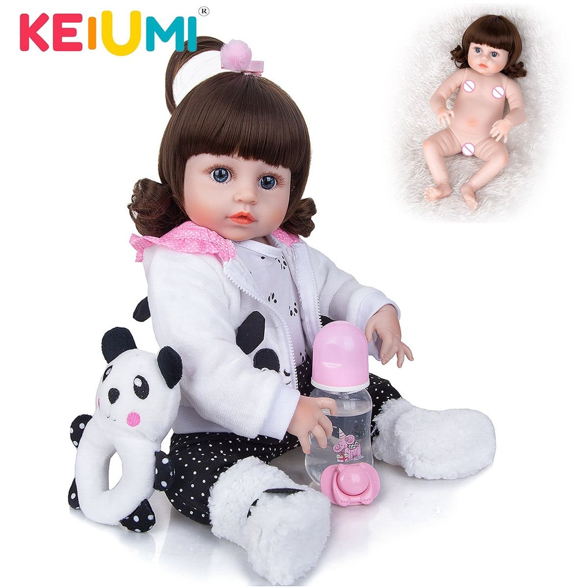 TIOZONEY - Muñeca bebe reborn vinilo de silicona juguetes para 48cm