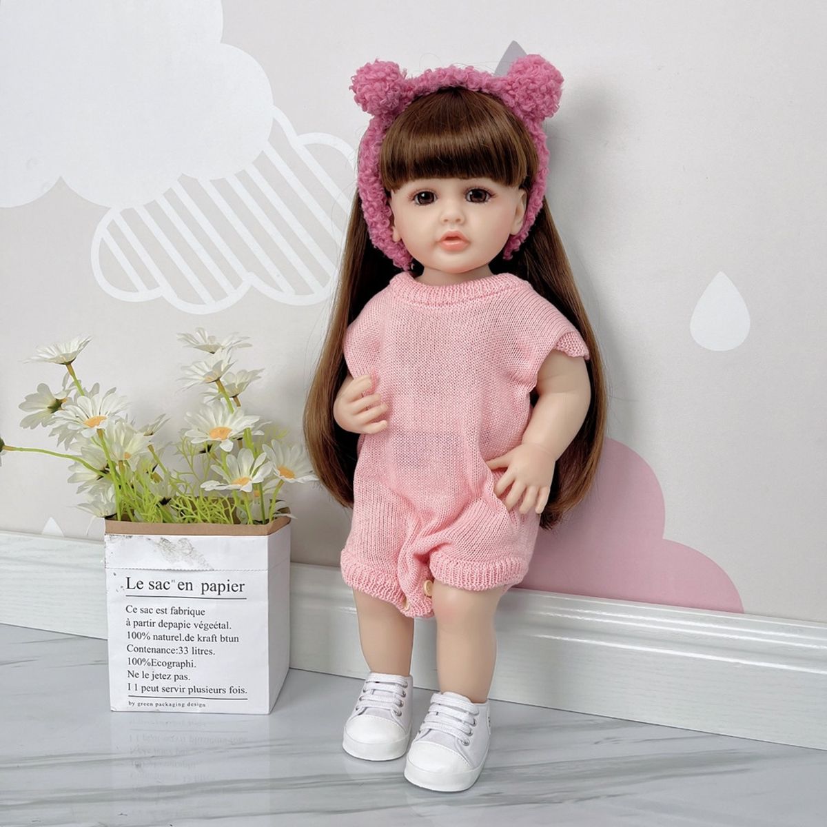 TIOZONEY - Muñeca bebe reborn vinilo de silicona juguetes para 55cm
