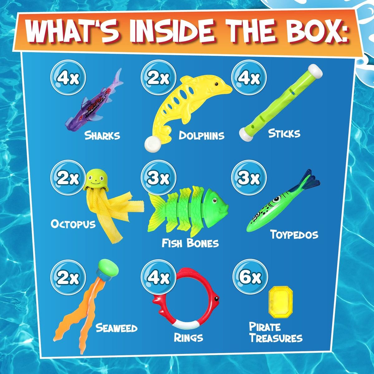 TIOZONEY - Juguetes de piscina sumergible 30