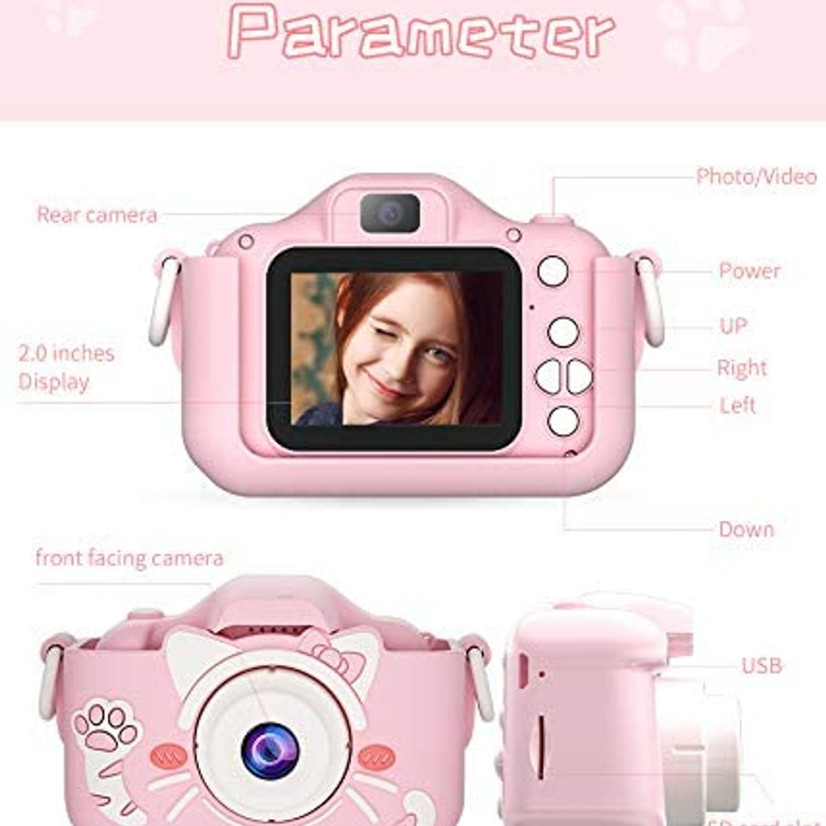 TIOZONEY - Cámara digital para niños 32 GB