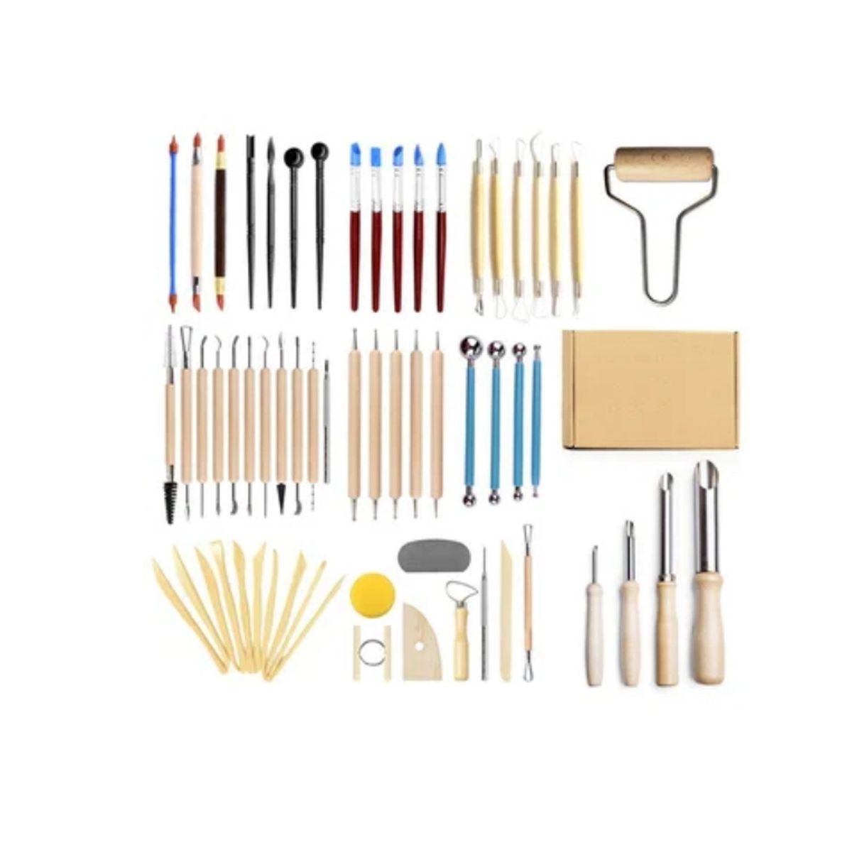 TIOZONEY - 61 PCS Juego de Herramientas de arcilla cerámica