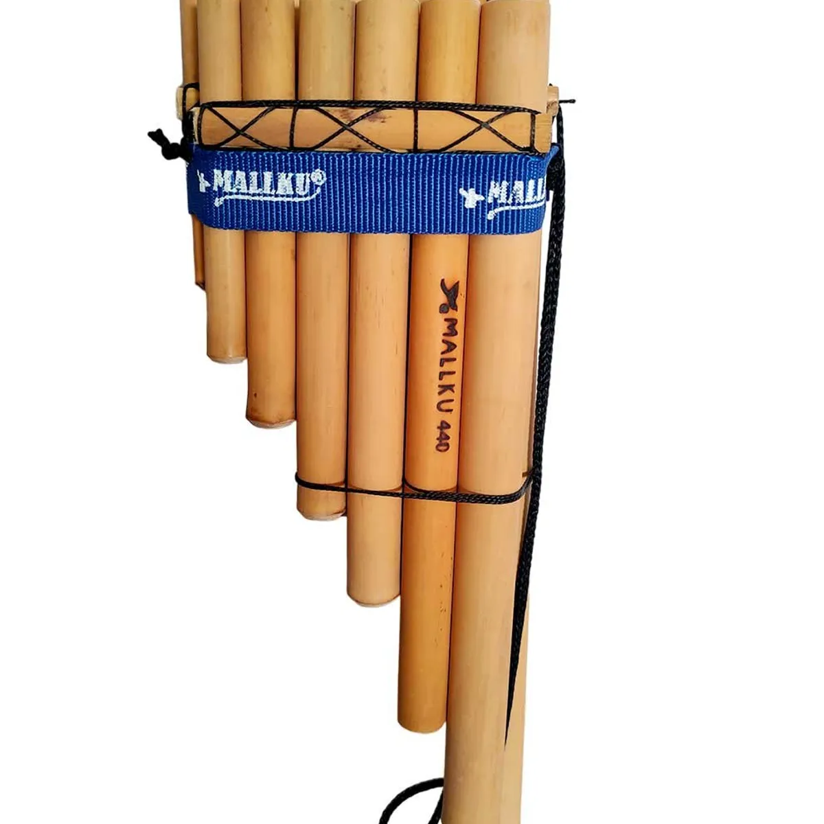 MALLKU - Zampoña 13 Tubos en 440 Hz Ideal para Colegio - Beige/Azul
