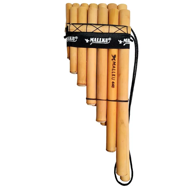 MALLKU - Zampoña 13 Tubos en 440 Hz Ideal para Colegio - Beige/Negro