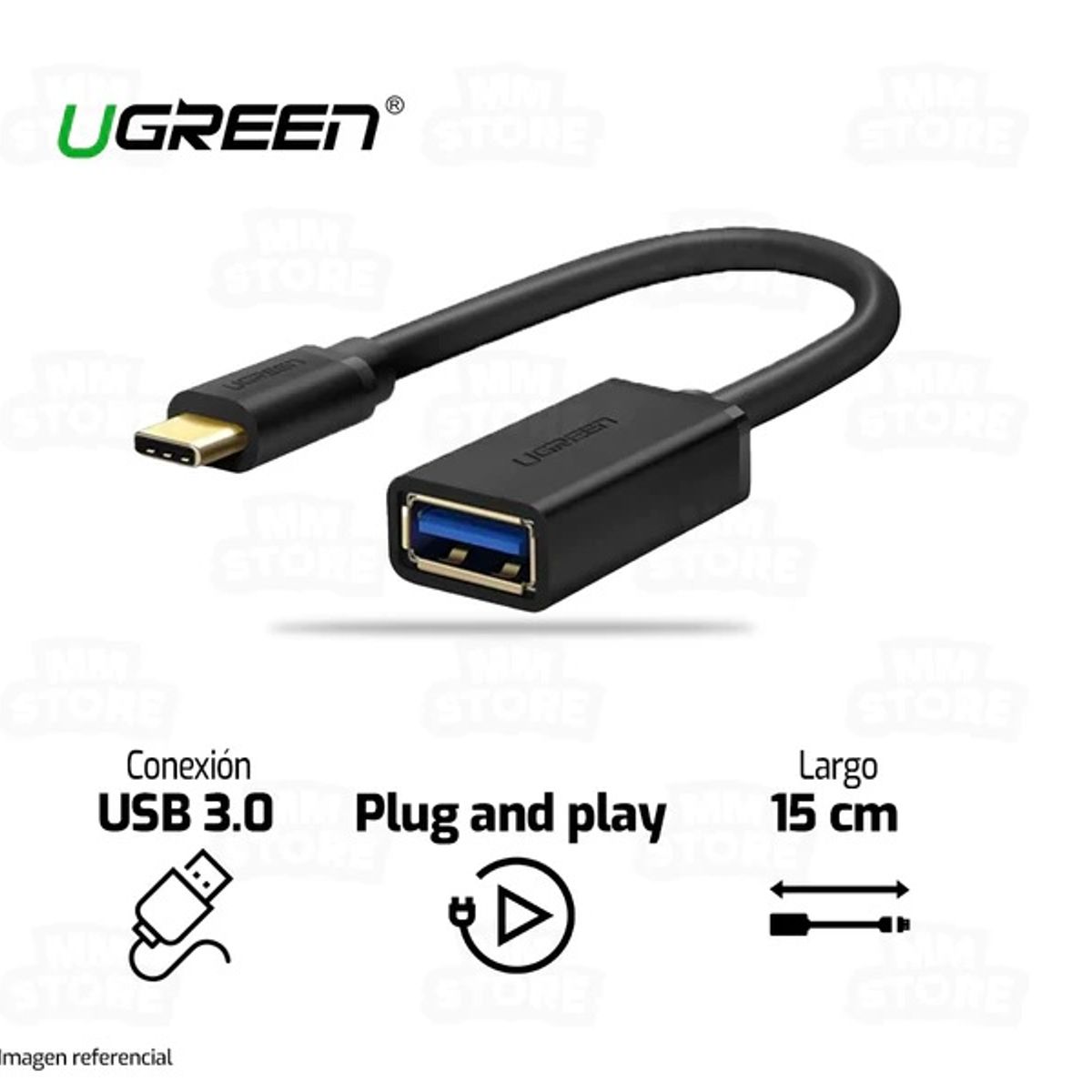 UGREEN - Adaptador UGREEN OTG USB-C a USB 3.0 hembra 15cm
