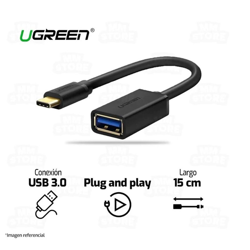 UGREEN - Adaptador UGREEN OTG USB-C a USB 3.0 hembra 15cm
