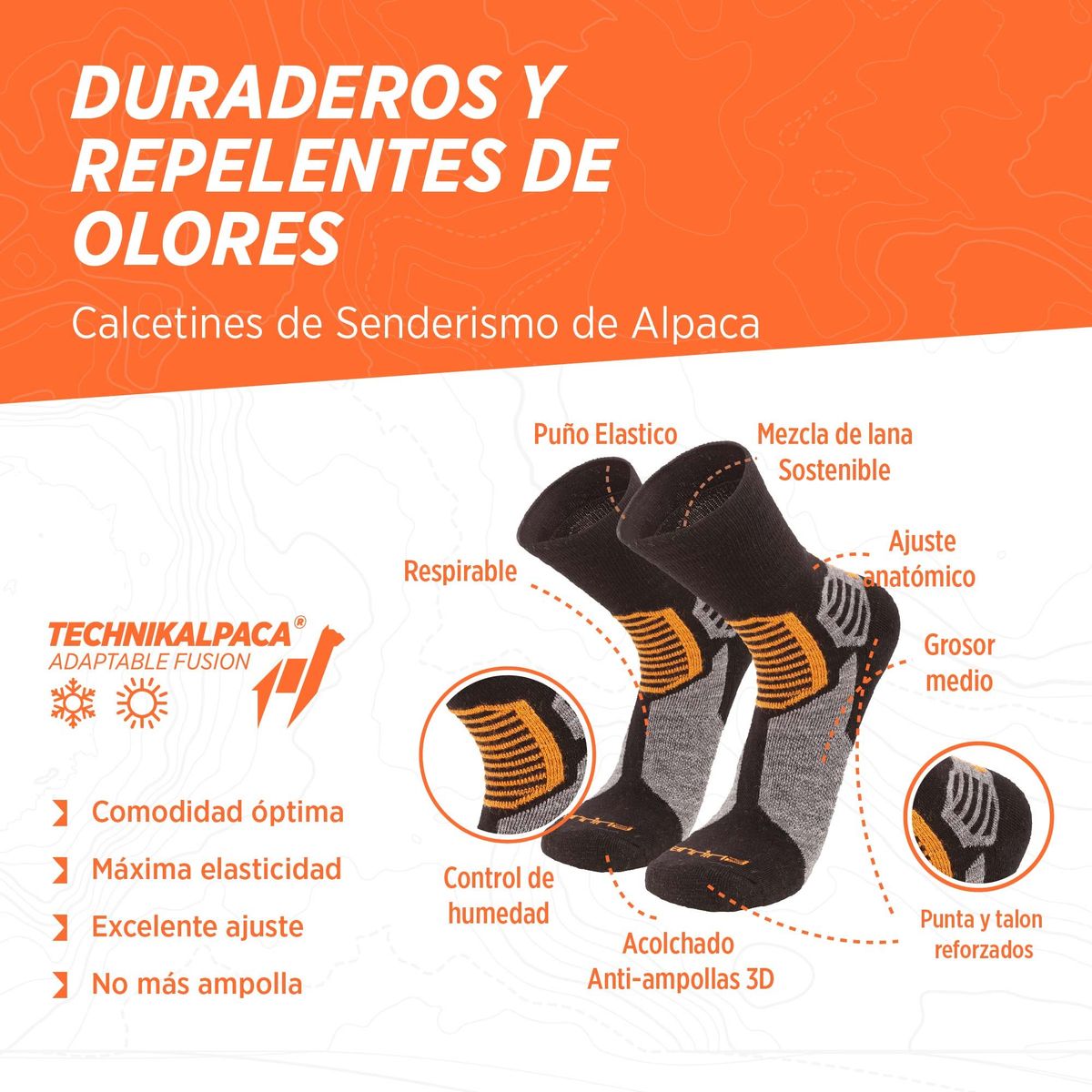 SILVERA NANOTECH - Medias trekking térmicas de merino alpaca caminatas ciclismo gym tenis