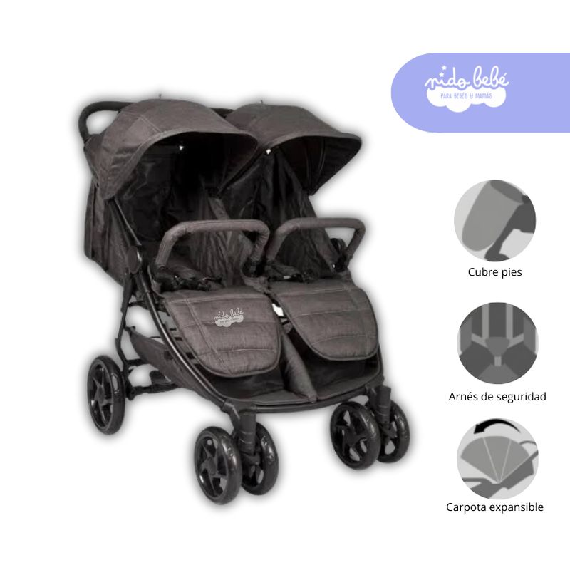 GENERICO - Coche Cuna Mellicero Pietro Color Plomo