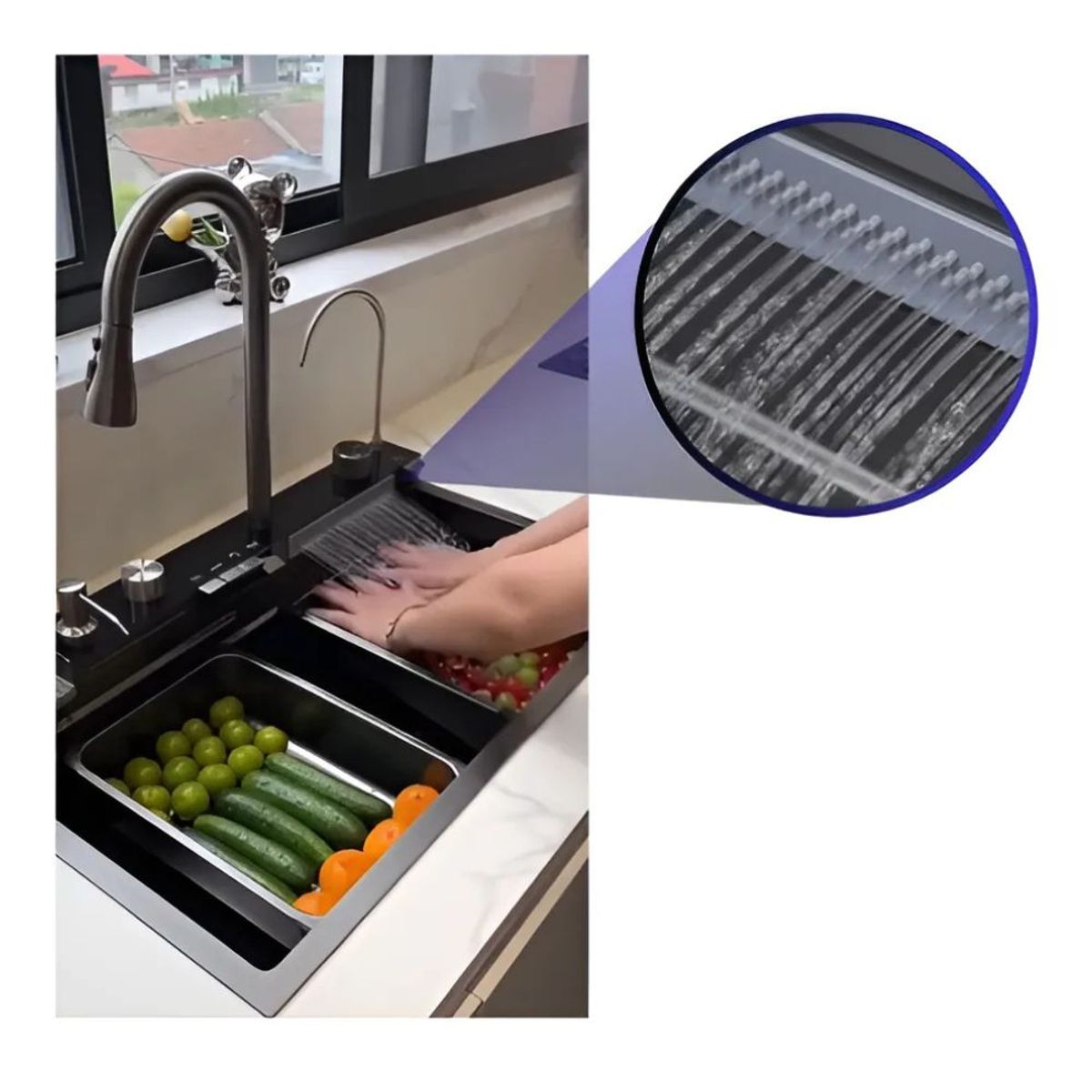 GENERICO - Lavadero de Cocina Multifuncional con cascada PREMIUN