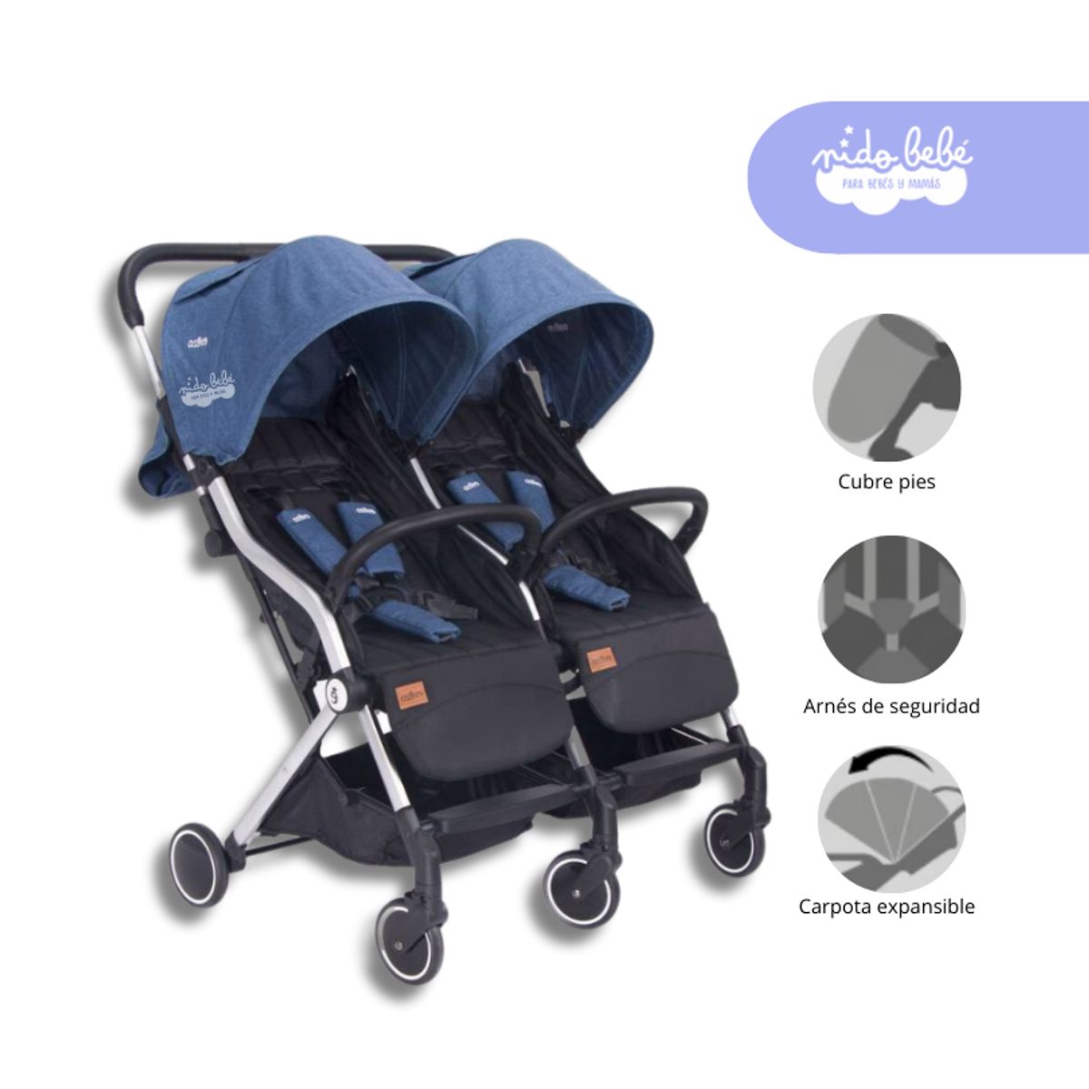 GENERICO - Coche Cuna Mellicero Partner Color Azul