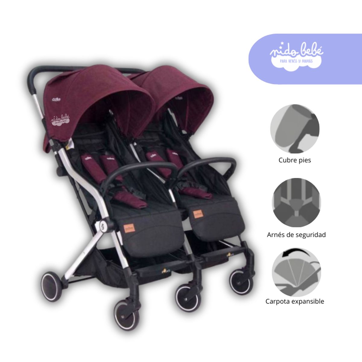 GENERICO - Coche Cuna Mellicero Partner Color Rojo